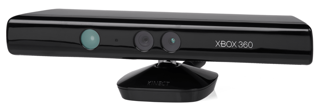 Xbox 360 Kinect black horizontal position.